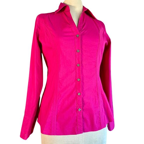 Womens Top Size Small Pink Button Up Tailored Structured Girlhoodcore Statement - Picture 1 of 8